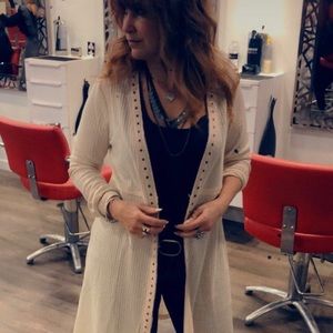 Long cardigan with laced up back